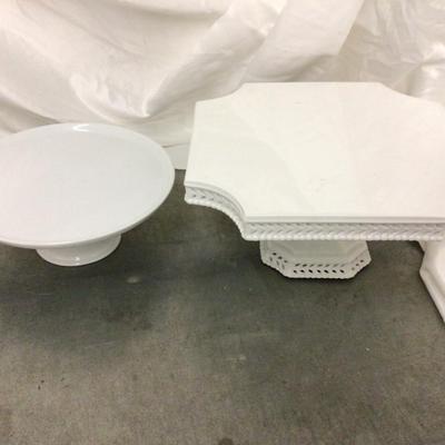Fitz and Floyd Pedestal Cake Plate and Lace Pedestal