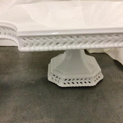 Fitz and Floyd Pedestal Cake Plate and Lace Pedestal