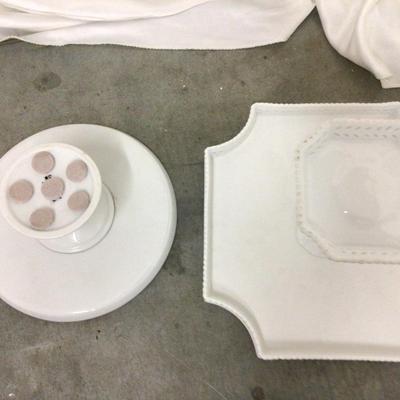 Fitz and Floyd Pedestal Cake Plate and Lace Pedestal