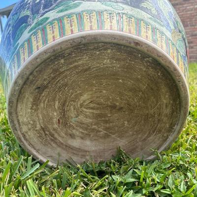 Chinese Glass Topped Fish Bowl Planter Table