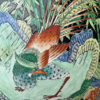 Chinese Glass Topped Fish Bowl Planter Table