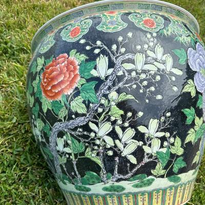 Chinese Glass Topped Fish Bowl Planter Table