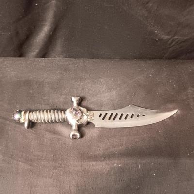 FROST CUTLERY SKULL SWORD/KNIFE W/LEATHER WRAPPED HANDLE