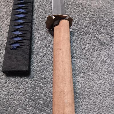 PAKISTAN SWORD W/WOODEN HANDLE AND NYLON SHEATH