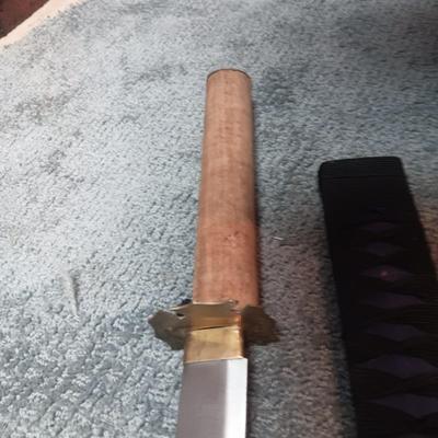 PAKISTAN SWORD W/WOODEN HANDLE AND NYLON SHEATH