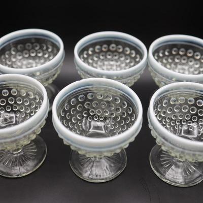 Vintage Anchor Hocking Moonstone Opalescent - Set of Six (6)