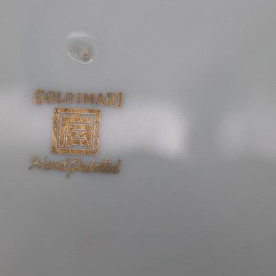 Gold IMARI Hand Painted Platter and (3) Small Bowls