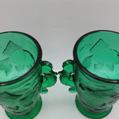 Bohemian Barolac Seahorse and Fish Ocean Vases - Set of (2)