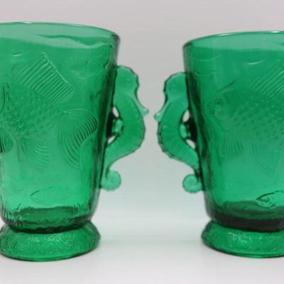 Bohemian Barolac Seahorse and Fish Ocean Vases - Set of (2)