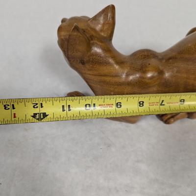 Hand Carved Wooden Cat