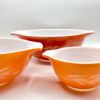 PYREX ~ Autumn Harvest ~ Three (3) Piece Mixing Bowls