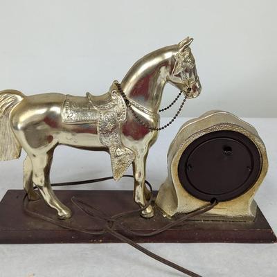 Vintage Oxford Self Starting Metal Horse Mantle Clock