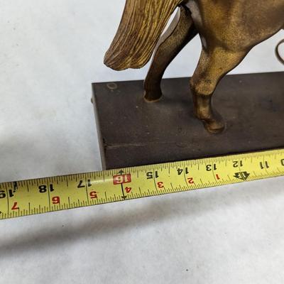Vintage Metal Horse United Clock