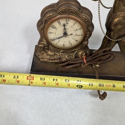 Vintage Metal Horse United Clock