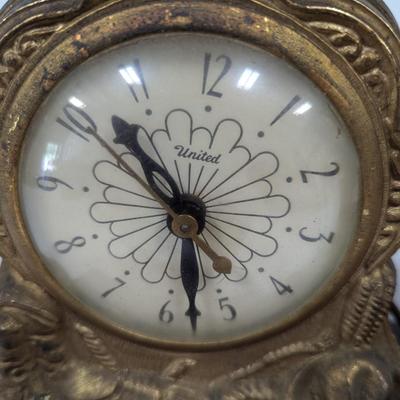 Vintage Metal Horse Clock United