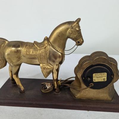 Vintage Metal Horse Clock United