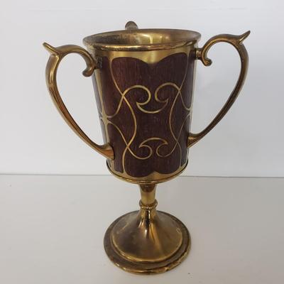 Brass and Wood Inlaid Monogrammed Chalice (GBC-KD)
