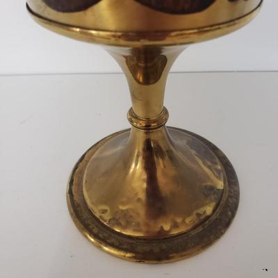 Brass and Wood Inlaid Monogrammed Chalice (GBC-KD)