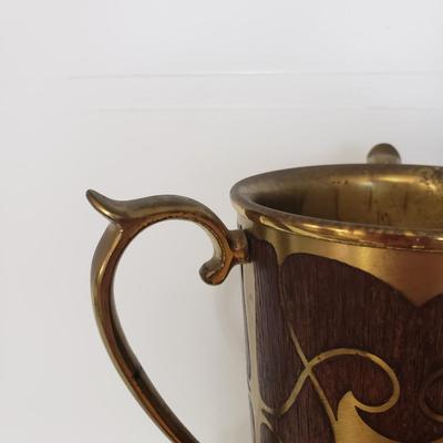 Brass and Wood Inlaid Monogrammed Chalice (GBC-KD)