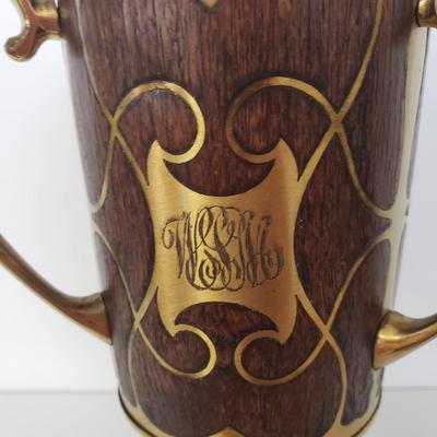 Brass and Wood Inlaid Monogrammed Chalice (GBC-KD)