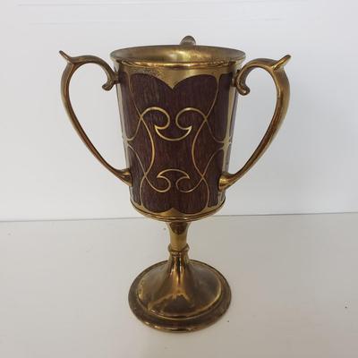 Brass and Wood Inlaid Monogrammed Chalice (GBC-KD)