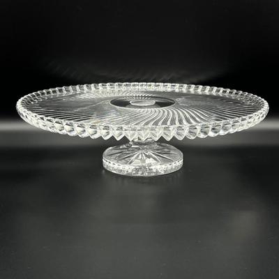 COSTCO ~ European Crystal ~ One (1) Footed Platter & Six (6) Plates