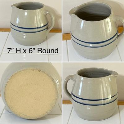 Pair (2) ~ Vtg. Stoneware Pitchers