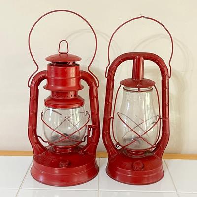 DEITZ MONARCH ~ Pair (2) Vtg. Kerosene Lantern