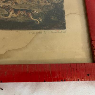 Framed Fox Hunting Engravings by T. Sutherland (GB-MG)