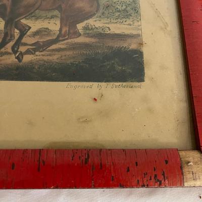 Framed Fox Hunting Engravings by T. Sutherland (GB-MG)