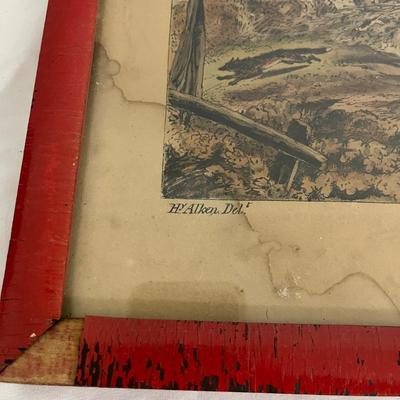 Framed Fox Hunting Engravings by T. Sutherland (GB-MG)