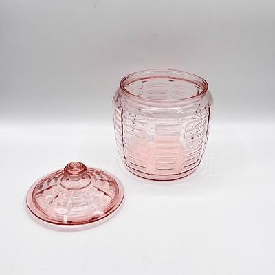 ANCHOR HOCKING ~ Depression Glass Ribbed Beehive Biscuit / Cookie Jar