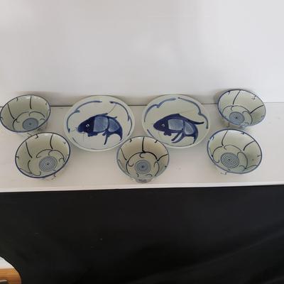 Chinese Blue Koi Fish Bowls (GBC-KD)