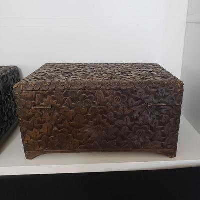 Floral Carved Wooden Boxes (GBC-KD)