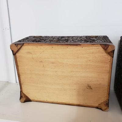 Floral Carved Wooden Boxes (GBC-KD)