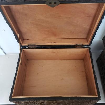 Floral Carved Wooden Boxes (GBC-KD)