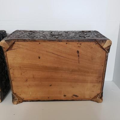 Floral Carved Wooden Boxes (GBC-KD)