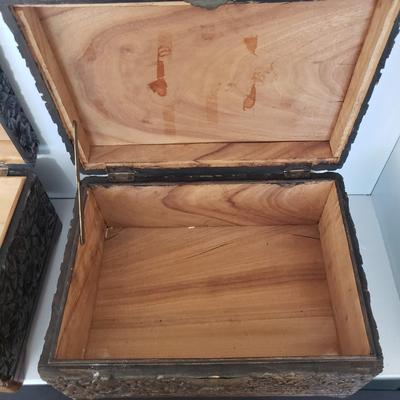 Floral Carved Wooden Boxes (GBC-KD)