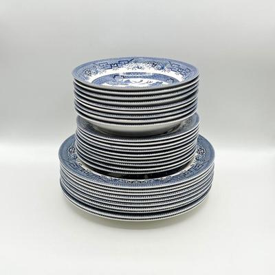 CHURCHILL ~ Willow ~ 4 Piece Service For 10 ~ (59 Total Pieces) ~ *Read Details