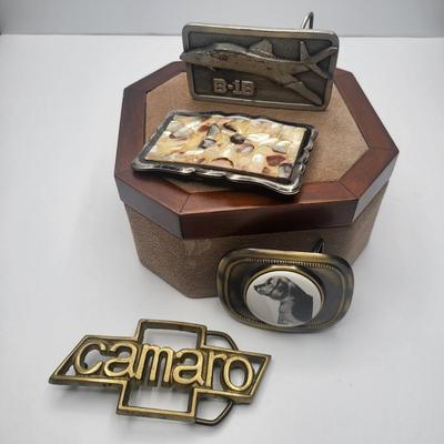 Men's Suede Italy Jewelry Box & Buckle Collection Camaro