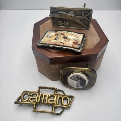 Men's Suede Italy Jewelry Box & Buckle Collection Camaro