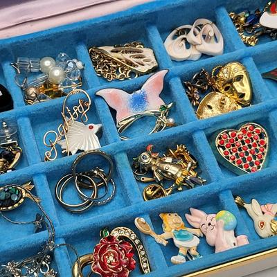 Vintage Jewelry Box Filled With Vintage Jewelry