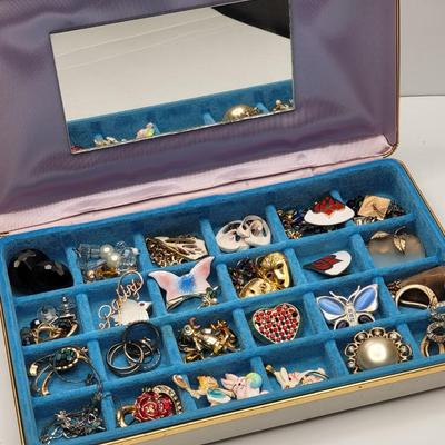 Vintage Jewelry Box Filled With Vintage Jewelry