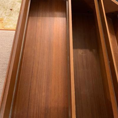 MCM Teak Vanity w/ Lift Up Mirror & Stool