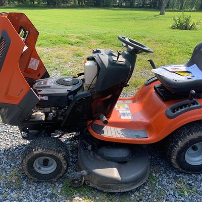 Husqvarna YTH 1846 Lawn Tractor & Dumping Utility Cart 18.5 HP 46" Deck Intek 540cc RUNS GREAT!