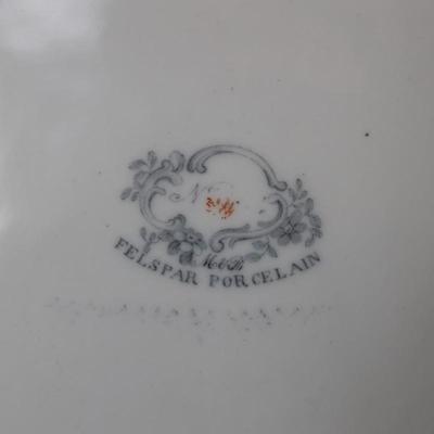 Antique FELSPAR Porcelain Serving Platters & Bowl, 1836