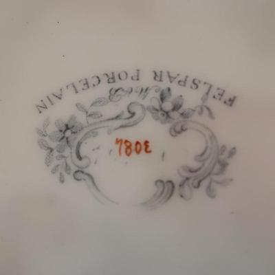 Antique FELSPAR Porcelain Serving Platters & Bowl, 1836