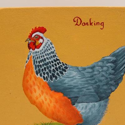 Original Painting on Canvas of Dorking Chicken