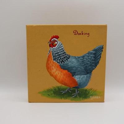 Original Painting on Canvas of Dorking Chicken