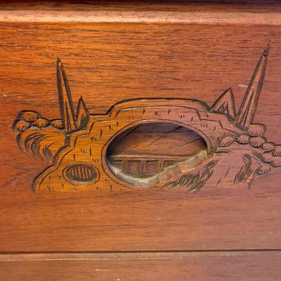 Wood Carved Asian Trunk